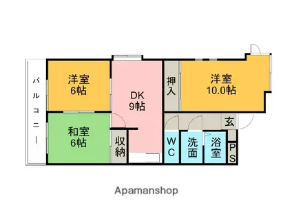 ペイサージュ28A(3DK/3階)の間取り写真