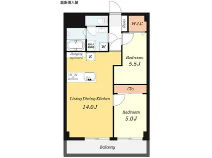 セザール伊勢佐木町(2LDK/10階)の間取り写真