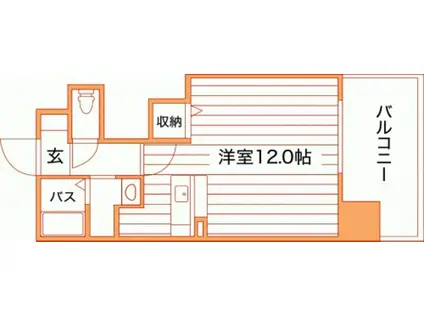 GRAND ETERNA岡山III(ワンルーム/9階)の間取り写真