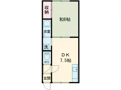 カーサ・ウーノI(1DK/3階)の間取り写真