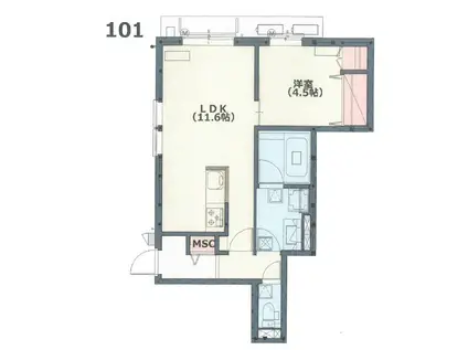 SKY HEIGHTS スカイハイツ(1LDK/1階)の間取り写真