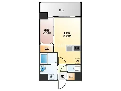 MODERN PALAZZO 長崎 CENTRAL(1LDK/8階)の間取り写真