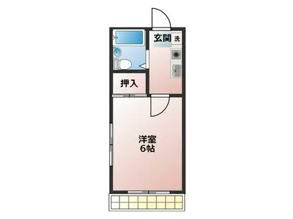 アゼリア大橋(1K/1階)の間取り写真