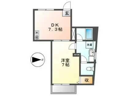 コーポリベルテ池下(1DK/3階)の間取り写真