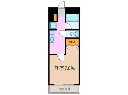 ユニグローブ(1K/2階)の間取り写真