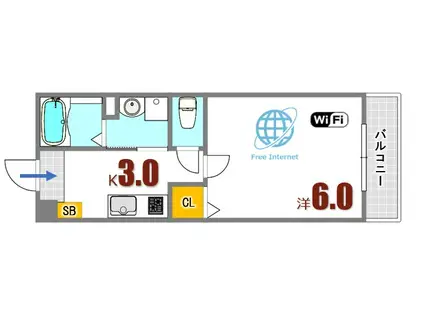 MINING2番館(1K/3階)の間取り写真