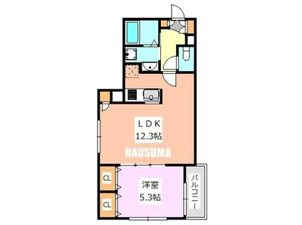 ウェルスクエア田端(1LDK/1階)の間取り写真