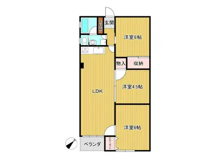 サバーバントーワ(3LDK/4階)の間取り写真