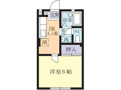 サン・ドエルA(1DK/2階)の間取り写真