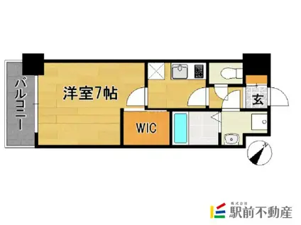 エンクレスト渡辺通南(1K/12階)の間取り写真