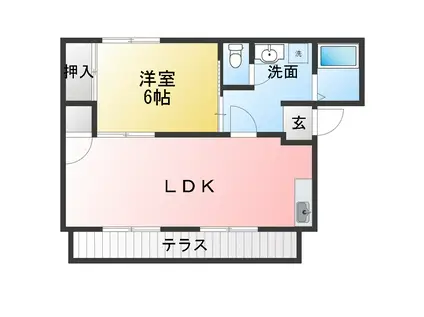 ルミエール(1LDK/1階)の間取り写真