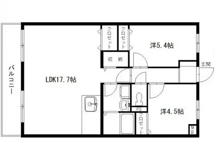 エスペランサAOI(2LDK/4階)の間取り写真