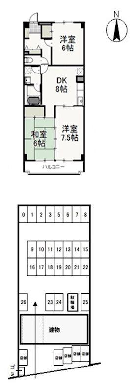 グレースマンションエルフ(3DK/4階)の間取り写真