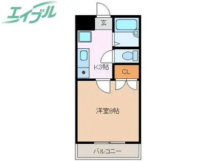 ワイズハイツ(1K/1階)の間取り写真