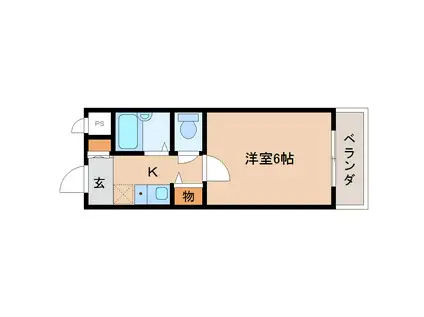 ラポールIII(1K/3階)の間取り写真