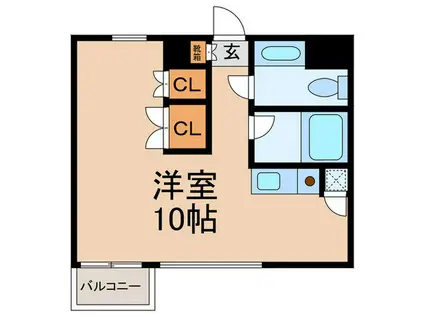 ベルハイツ(ワンルーム/1階)の間取り写真