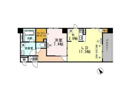 クレストスクエア(1LDK/3階)の間取り写真