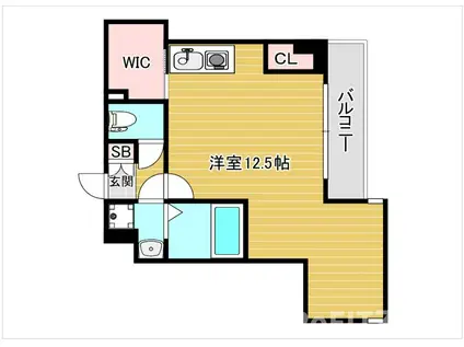 ドゥーエ南堀江(ワンルーム/2階)の間取り写真