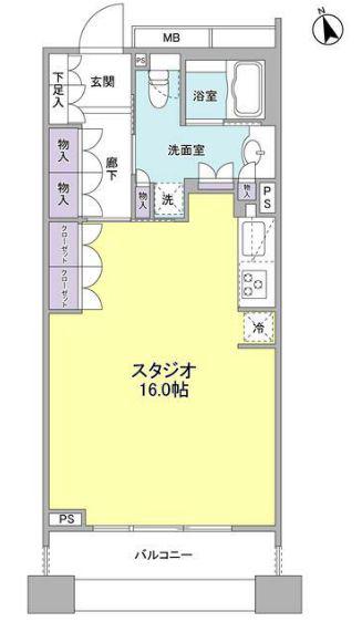 パークフラッツ銀座イースト(ワンルーム/4階)の間取り写真