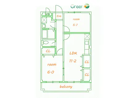 湘南第一ホ-ワマンション(3DK/1階)の間取り写真
