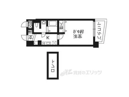 ジュネス四条烏丸(1K/7階)の間取り写真