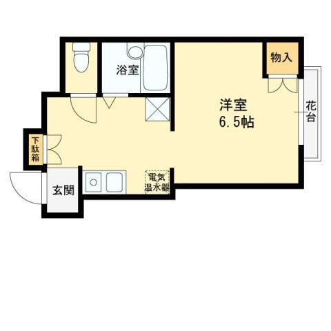 六甲ガーデンホームズ(ワンルーム/2階)の間取り写真