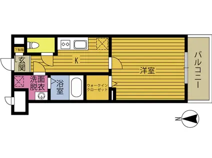 DIA RESTO若草(1K/2階)の間取り写真