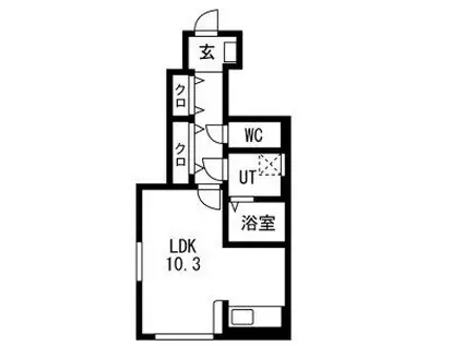 T・MハウスI(1K/1階)の間取り写真