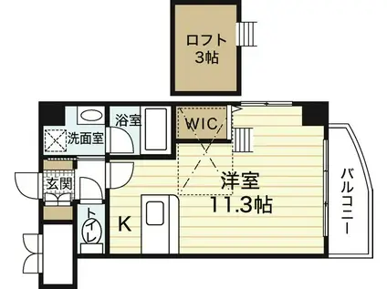 グランドポレストーネ竹屋(ワンルーム/13階)の間取り写真