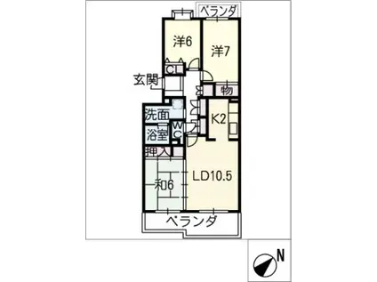 南山レジデンスB棟(3LDK/3階)の間取り写真