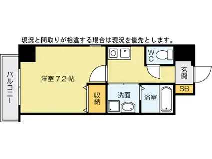 BERGAMOTTO三萩野(1K/2階)の間取り写真