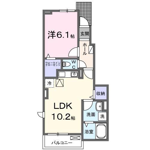 メゾン・ド・クレール(1LDK/1階)の間取り写真