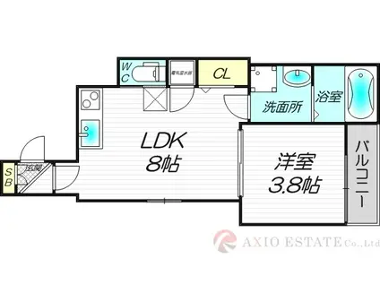 F ASECIA BUIS(1LDK/1階)の間取り写真