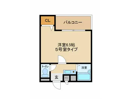 グランテ下山手(1K/2階)の間取り写真