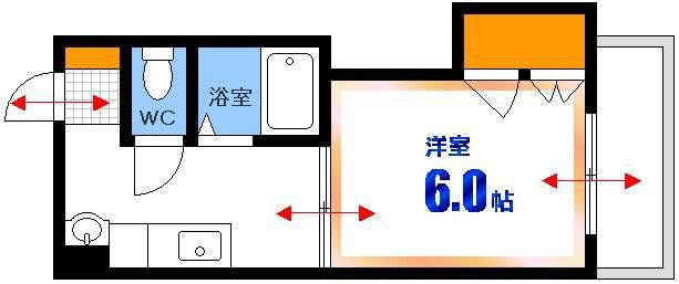 第1コーポ大場(1DK/2階)の間取り写真