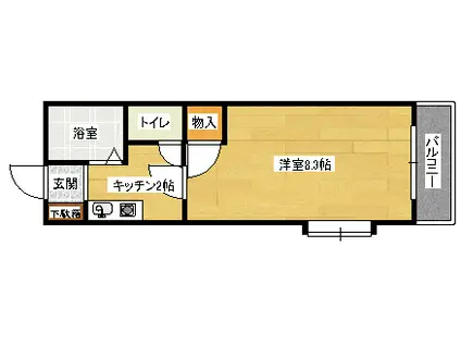 ARASE BLDII(1K/3階)の間取り写真