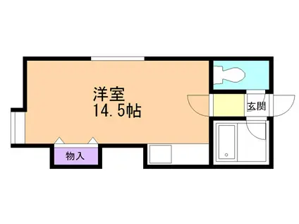 母恋グランドハイツ(ワンルーム/2階)の間取り写真