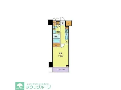 ジェノヴィア目黒南グリーンヴェール(1K/7階)の間取り写真