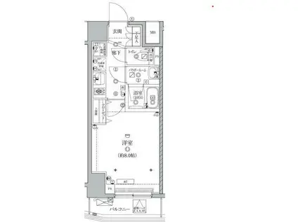 クオリタス綾瀬(1K/3階)の間取り写真