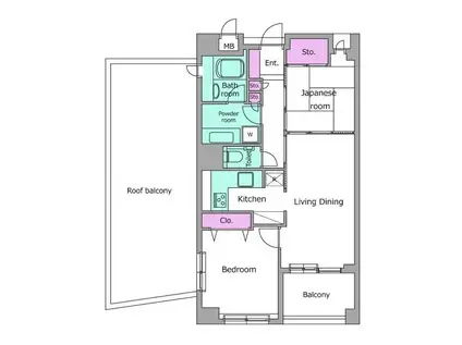 レジディア学芸大学(2LDK/4階)の間取り写真