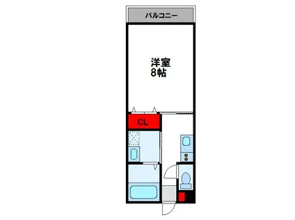 ライフステージ徳前C(1K/2階)の間取り写真