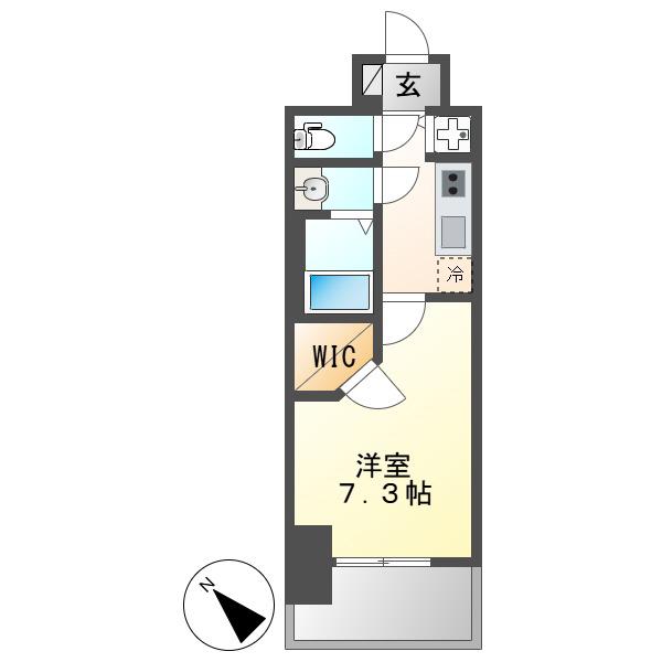 S-RESIDENCE浅間町駅前AXIAL(1K/2階)の間取り写真