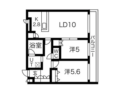 S-RESIDENCE桑園(2LDK/2階)の間取り写真