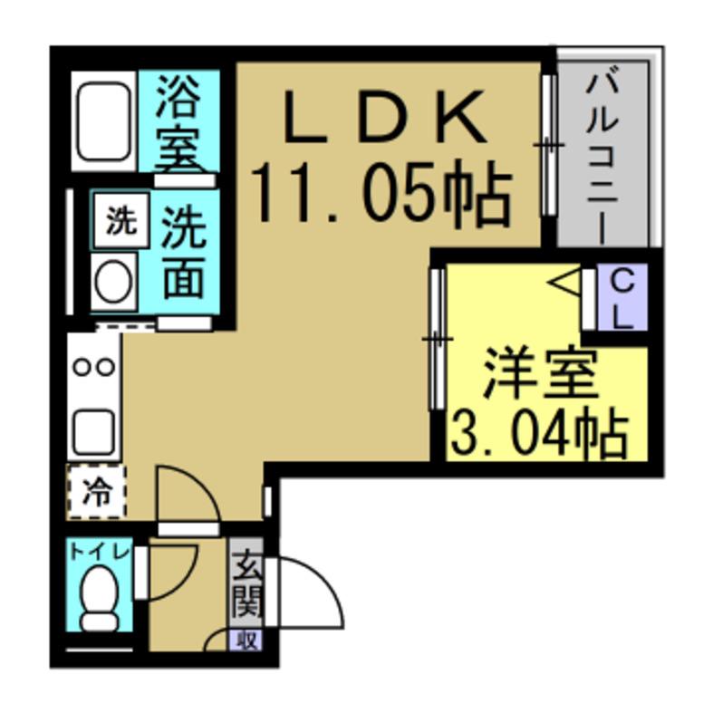 JACK HOMMACHIIV(1LDK/1階)の間取り写真
