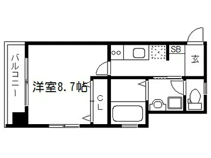 ベラジオ西陣聚楽(1K/4階)の間取り写真