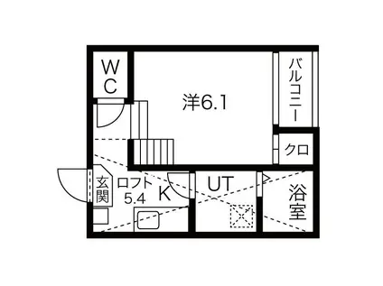 コンフォール松原町(1SK/1階)の間取り写真