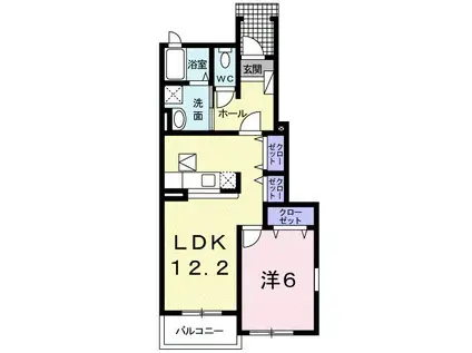 ベルプラージュ(1LDK/1階)の間取り写真