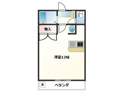 立野マンション(ワンルーム/3階)の間取り写真