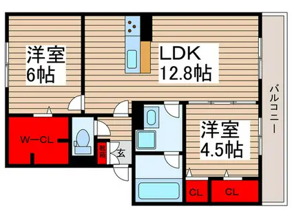 グランドサファイア(2LDK/3階)の間取り写真