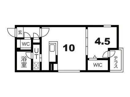 ワイルドホース3.3(1LDK/1階)の間取り写真